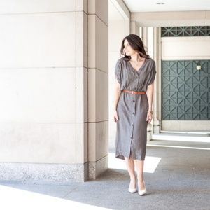 Pretty Gray Midi Dress